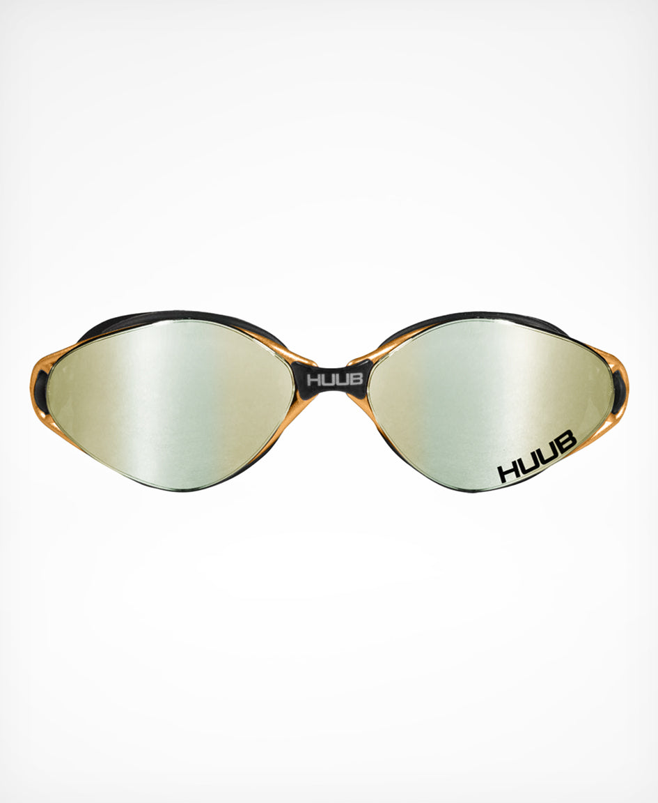 HUUB Altair Swim Goggle Black/Bronze – mirrored interchangeable lenses, custom fit, premium case.