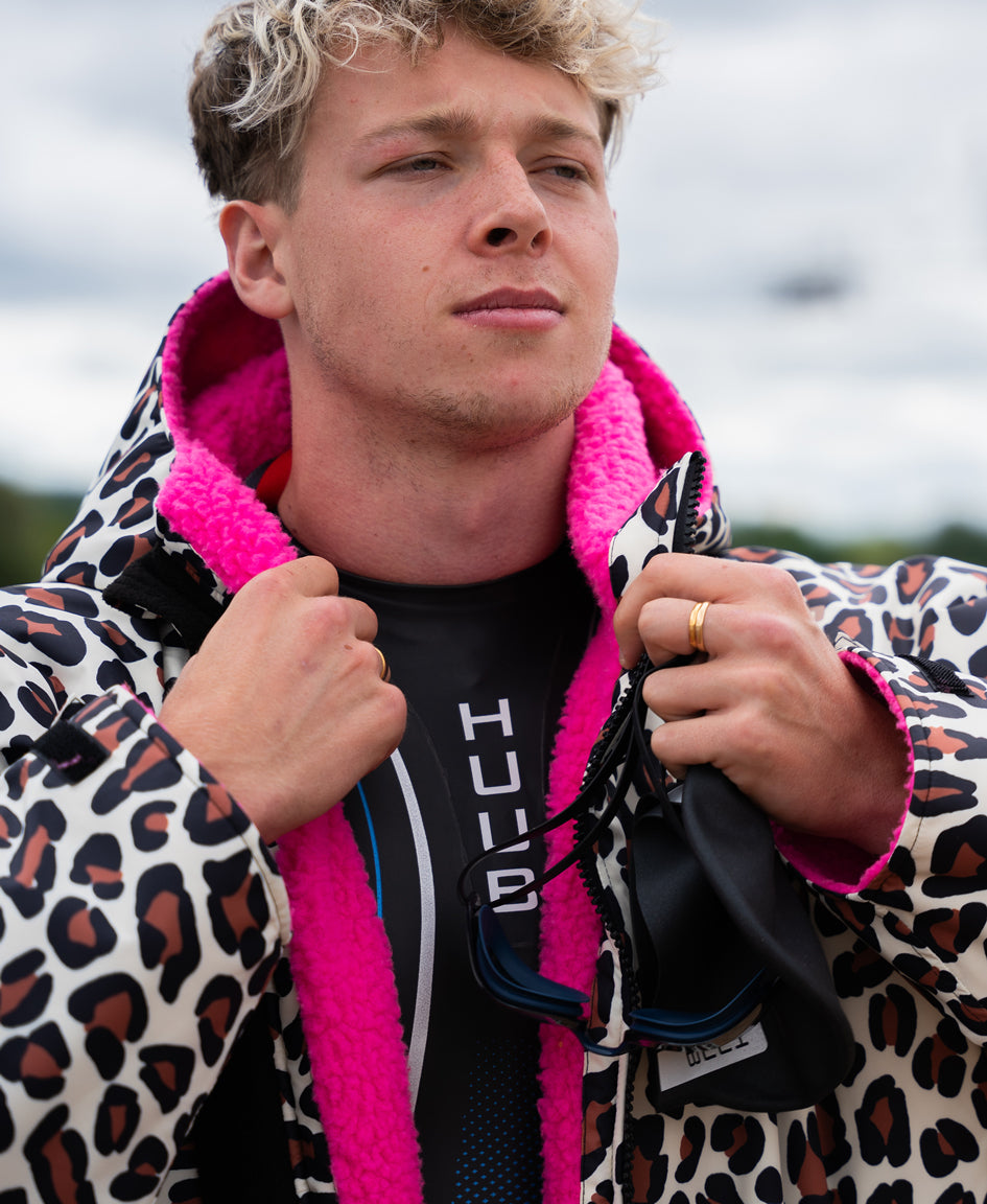 HUUB Changing Leopard Print / Pink – waterproof, towel-lined, Adult